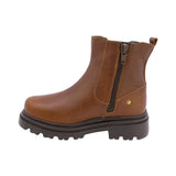 BOTA COQUETA PARA NIÑA EN PIEL COLOR CAFÉ CLARO JAZZ CON ELÁSTICO