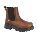 BOTA COQUETA PARA NIÑA EN PIEL COLOR CAFÉ CLARO JAZZ CON ELÁSTICO