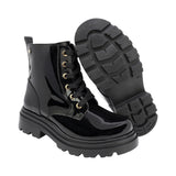 BOTA COQUETA PARA NIÑA EN CHAROL COLOR NEGRO JAZZ CON AGUJETA