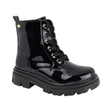 BOTA COQUETA PARA NIÑA EN CHAROL COLOR NEGRO JAZZ CON AGUJETA
