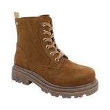 BOTA COQUETA PARA NIÑA EN SINTÉTICO COLOR MIEL JAZZ CON AGUJETA