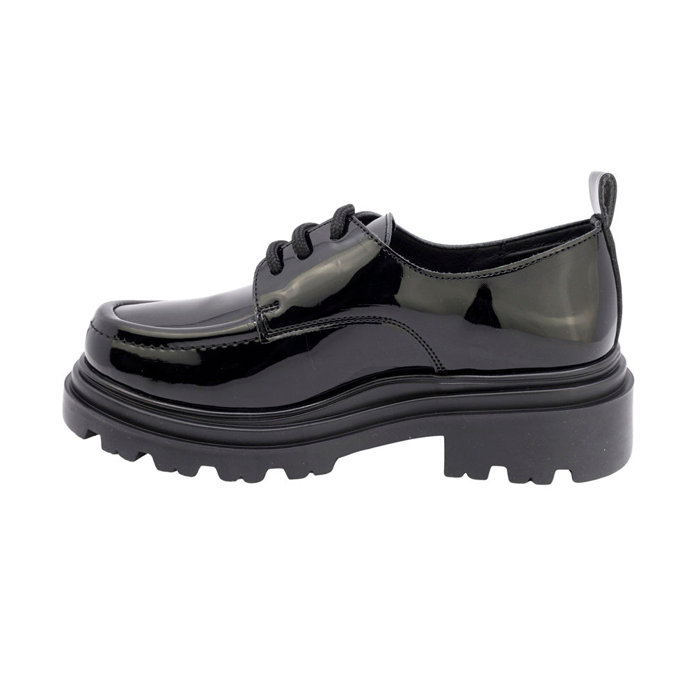 ZAPATO ESCOLAR COQUETA PARA NIÑA SINTÉTICO NEGRO JAZZ CON AGUJETA
