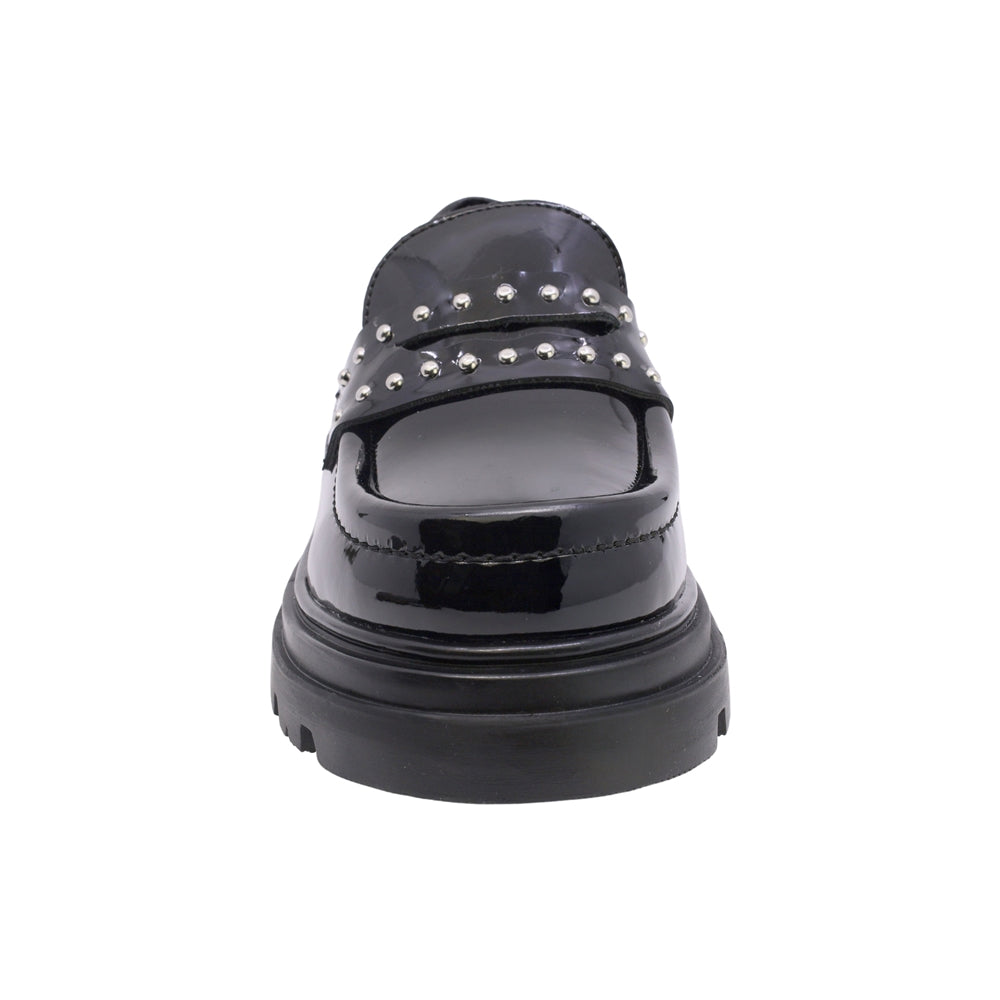 MOCASÍN COQUETA PARA NIÑA EN CHAROL COLOR NEGRO JAZZ CHUNKY