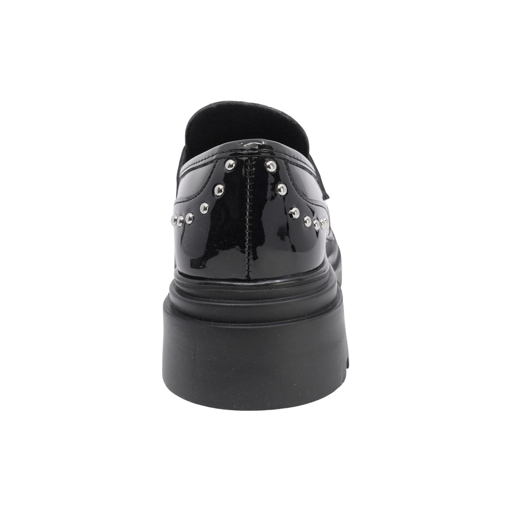 MOCASÍN COQUETA PARA NIÑA EN CHAROL COLOR NEGRO JAZZ CHUNKY