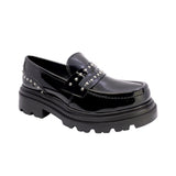 MOCASÍN COQUETA PARA NIÑA EN CHAROL COLOR NEGRO JAZZ CHUNKY