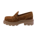 MOCASÍN COQUETA PARA NIÑA EN PIEL COLOR MIEL JAZZ CHUNKY