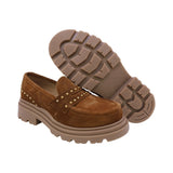 MOCASÍN COQUETA PARA NIÑA EN PIEL COLOR MIEL JAZZ CHUNKY