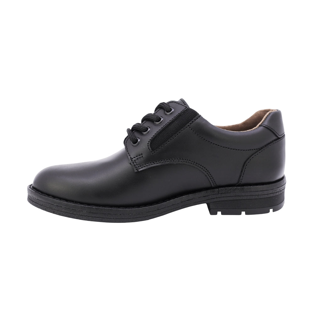 ZAPATO ESCOLAR AUDAZ PARA NIÑO PIEL NEGRO CHELSEA CON AGUJETA