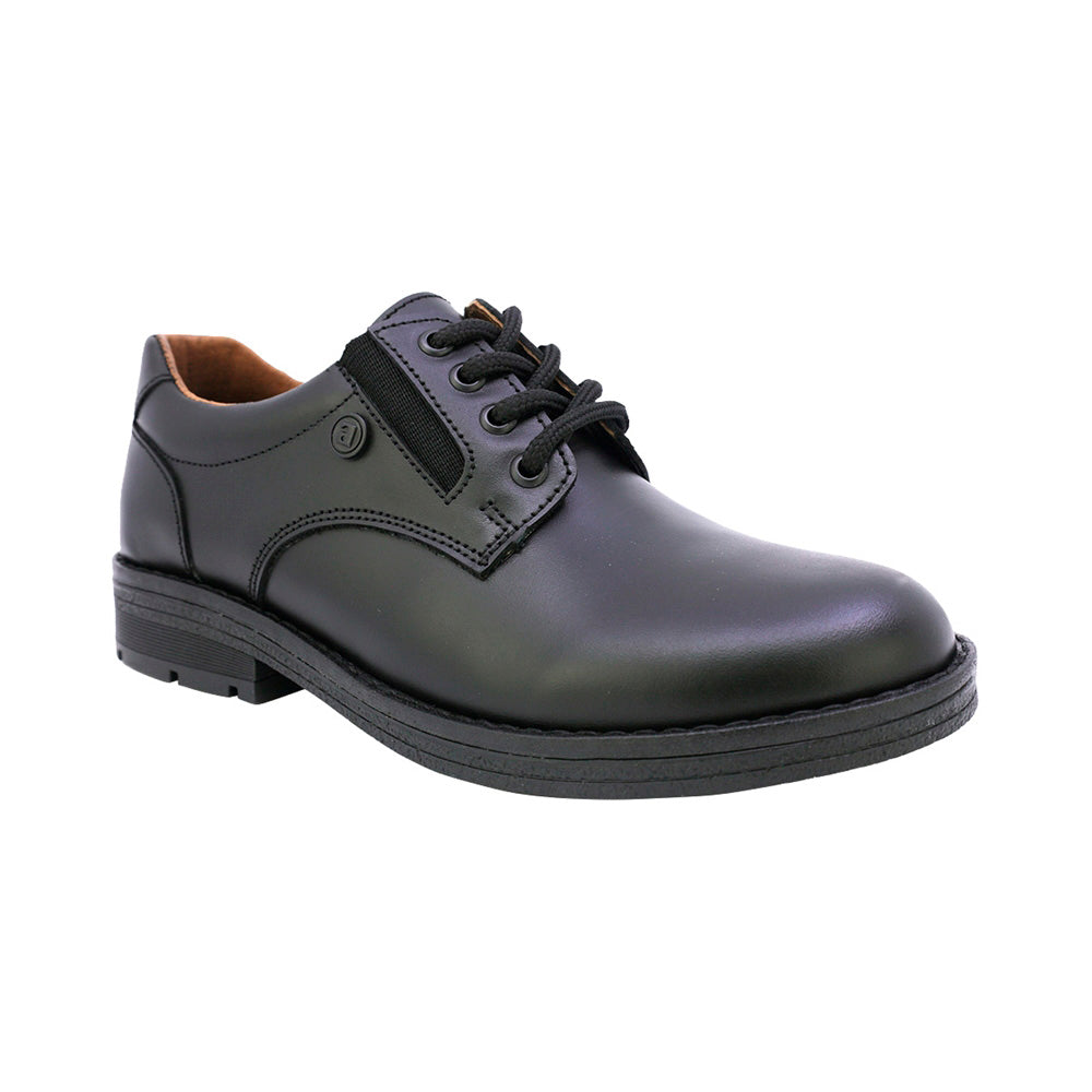 ZAPATO ESCOLAR AUDAZ PARA NIÑO PIEL NEGRO CHELSEA CON AGUJETA