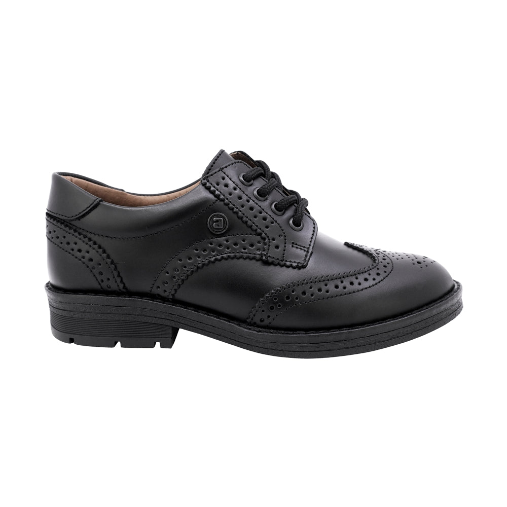 ZAPATO ESCOLAR AUDAZ PARA NIÑO PIEL NEGRO CHELSEA CON AGUJETA