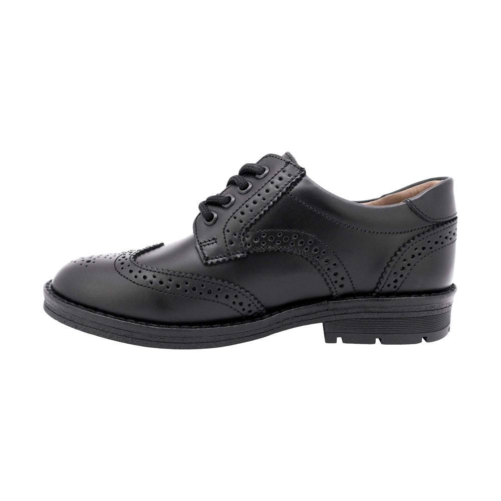 ZAPATO ESCOLAR AUDAZ PARA NIÑO PIEL NEGRO CHELSEA CON AGUJETA
