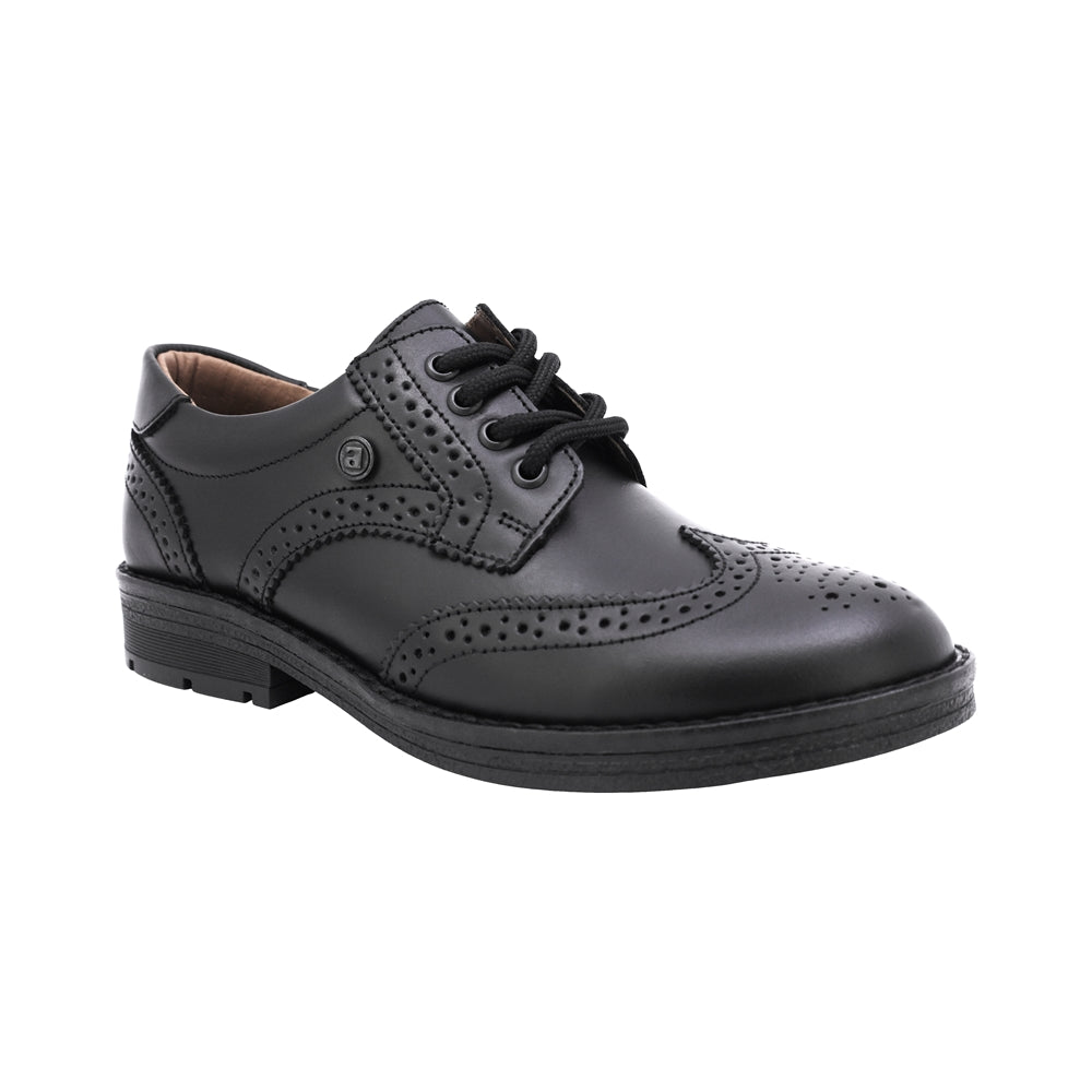 ZAPATO ESCOLAR AUDAZ PARA NIÑO PIEL NEGRO CHELSEA CON AGUJETA
