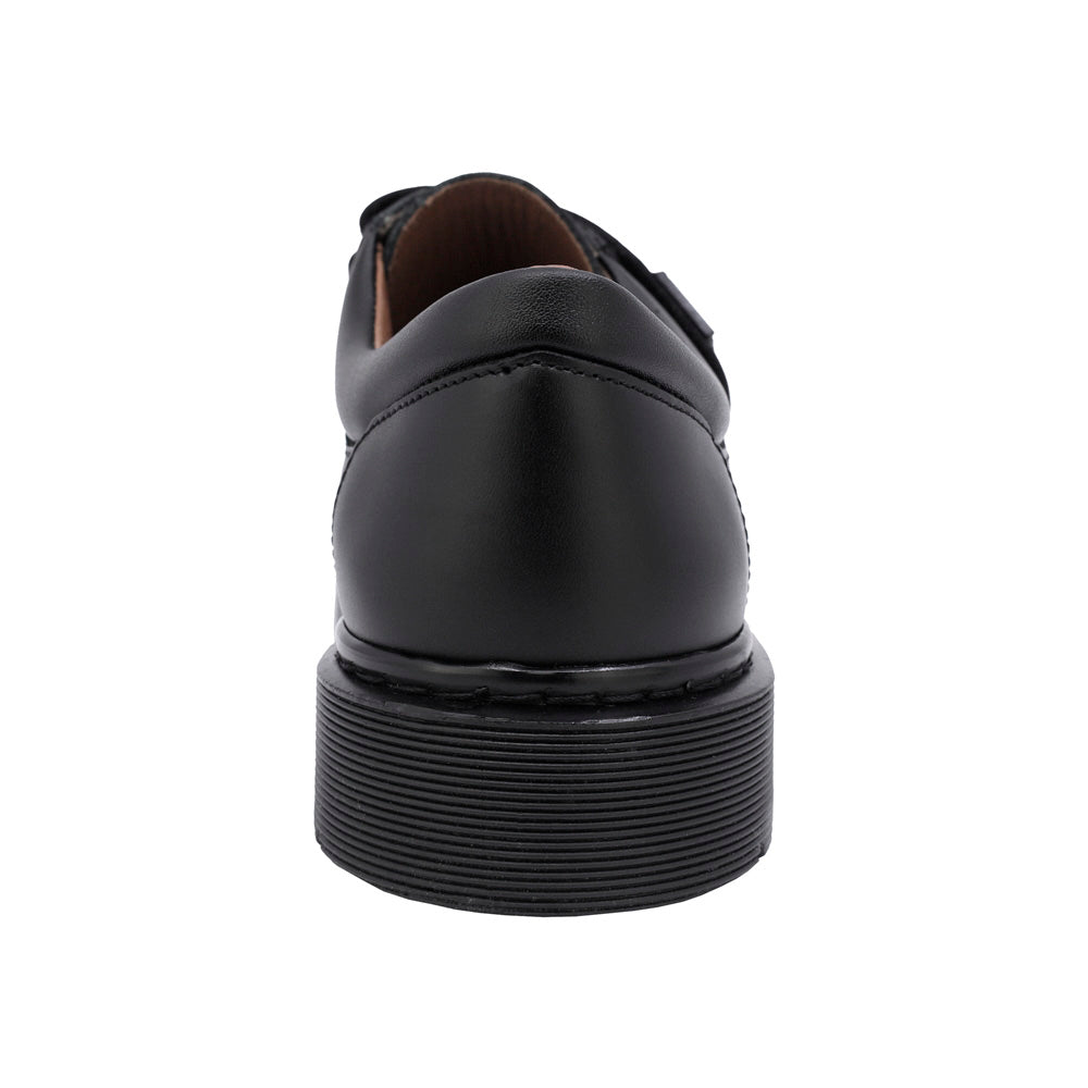 ZAPATO ESCOLAR AUDAZ PARA NIÑO PIEL NEGRO MARTÍN CON TIRA DE CONTACTO