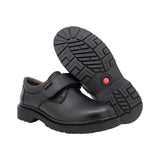 ZAPATO ESCOLAR AUDAZ PARA NIÑO PIEL NEGRO MARTÍN CON TIRA DE CONTACTO