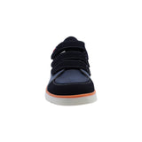 Tenis Audaz para niño en piel azul Justin con triple tira de contacto