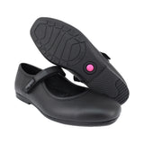 ZAPATO ESCOLAR COQUETA PARA NIÑA PIEL NEGRO FATIMA CON TIRA DE CONTACTO