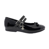 ZAPATO ESCOLAR COQUETA PARA NIÑA SINTÉTICO NEGRO FATIMA CON DOBLE HEBILLA
