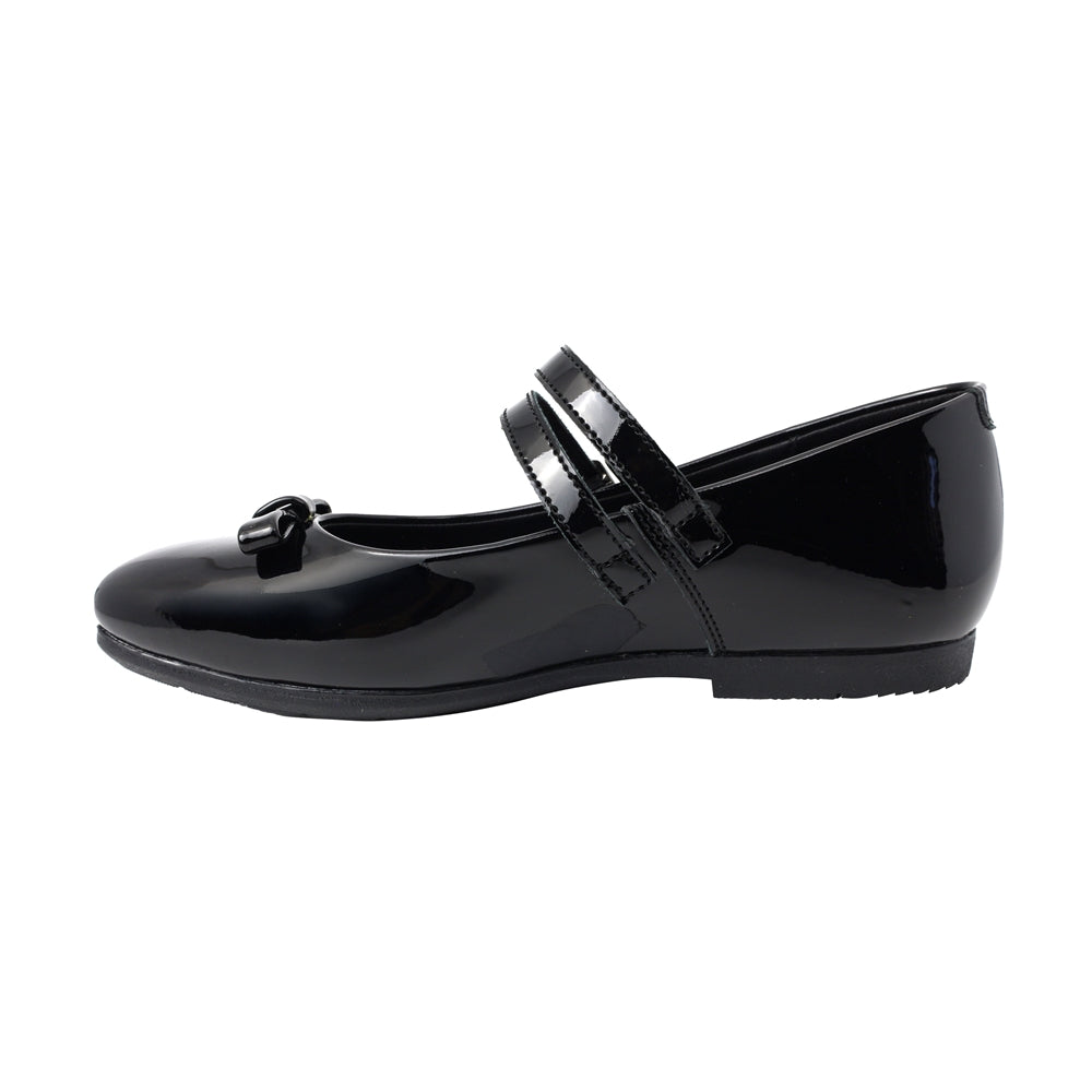 ZAPATO ESCOLAR COQUETA PARA NIÑA SINTÉTICO NEGRO FATIMA CON DOBLE HEBILLA