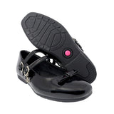 ZAPATO ESCOLAR COQUETA PARA NIÑA SINTÉTICO NEGRO FATIMA CON DOBLE HEBILLA