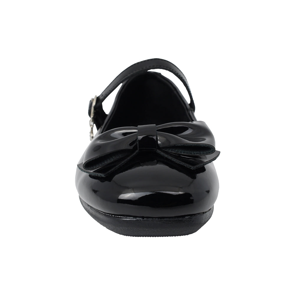 ZAPATO ESCOLAR COQUETA PARA NIÑA SINTÉTICO NEGRO FATIMA CON HEBILLA