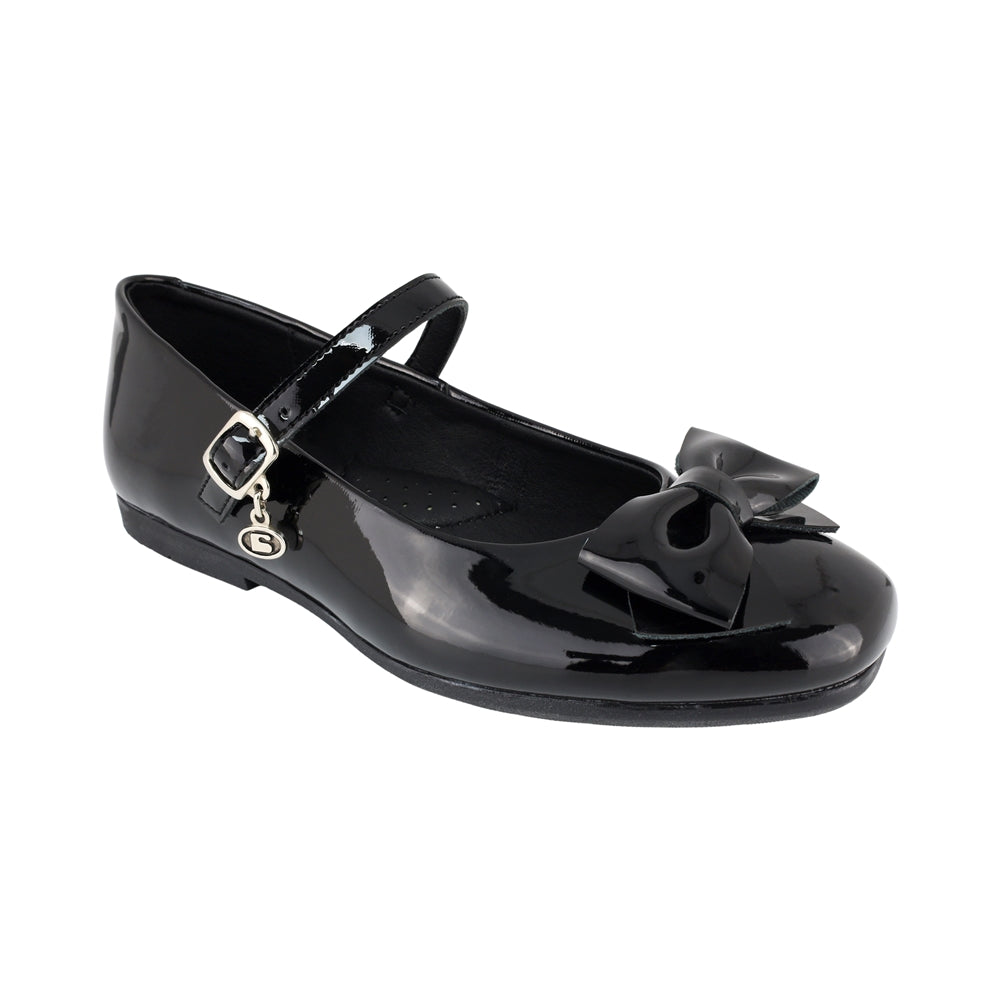 ZAPATO ESCOLAR COQUETA PARA NIÑA SINTÉTICO NEGRO FATIMA CON HEBILLA