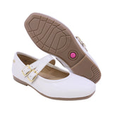 MARY JANE COQUETA PARA NIÑA EN CHAROL COLOR BLANCO FATIMA CON DOBLE HEBILLA