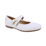 MARY JANE COQUETA PARA NIÑA EN CHAROL COLOR BLANCO FATIMA CON DOBLE HEBILLA