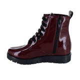 BOTA COQUETA  PARA NIÑA CHAROL VINO FLORENCE CON AGUJETA
