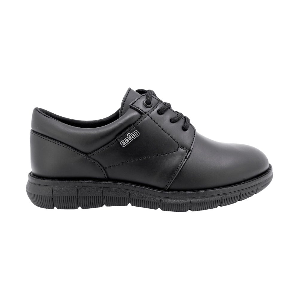 ZAPATO ESCOLAR AUDAZ PARA NIÑO PIEL NEGRO MURPHY CON AGUJETA