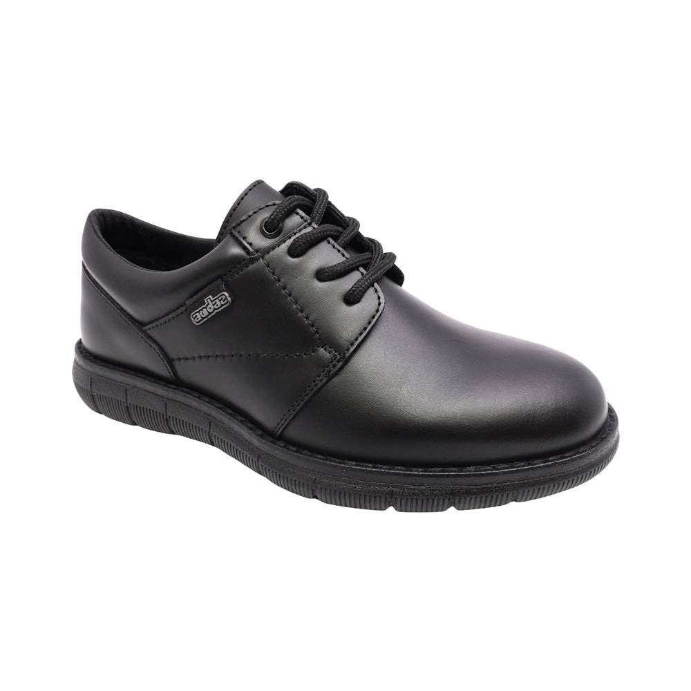 ZAPATO ESCOLAR AUDAZ PARA NIÑO PIEL NEGRO MURPHY CON AGUJETA