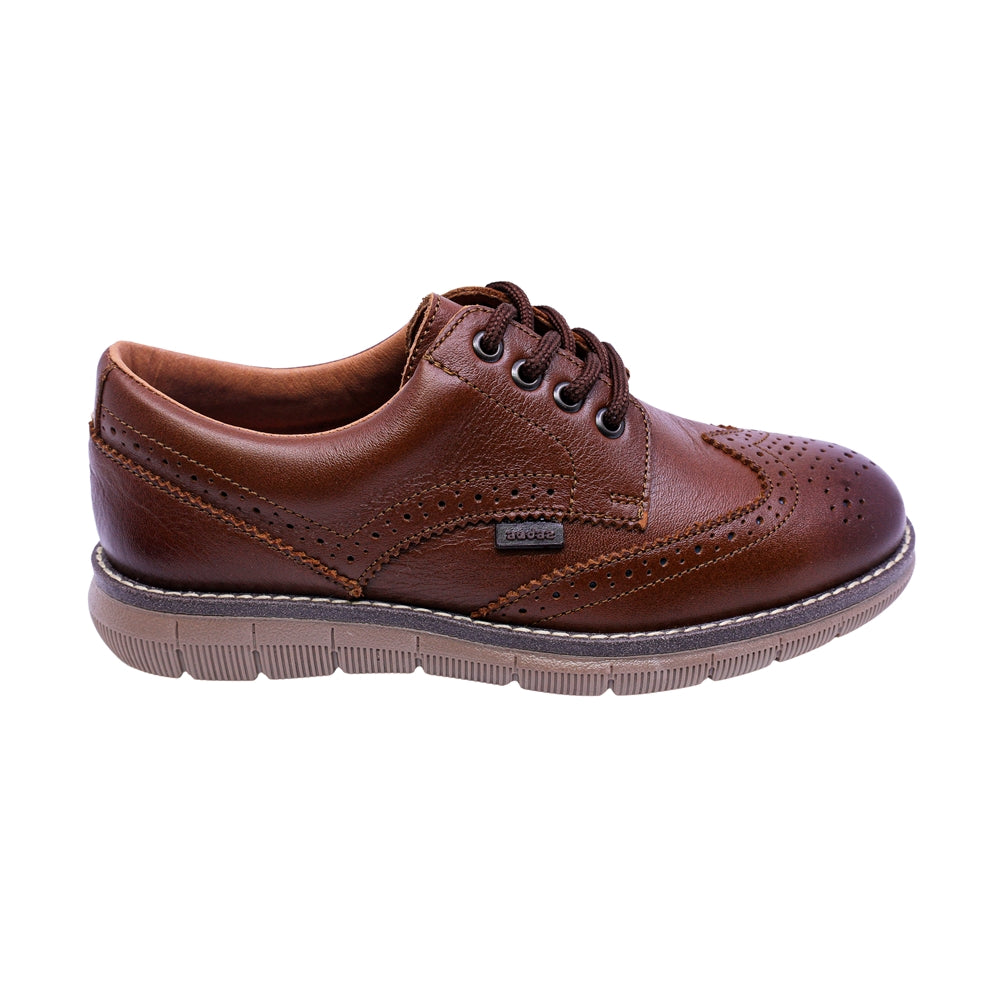 ZAPATO AUDAZ PARA NIÑO COLOR MIEL DE PIEL MURPHY CON AGUJETA