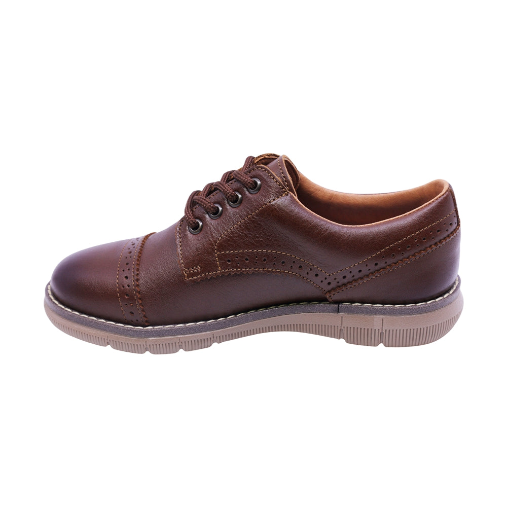 ZAPATO AUDAZ PARA NIÑO COLOR CAFÉ DE PIEL MURPHY CON AGUJETA