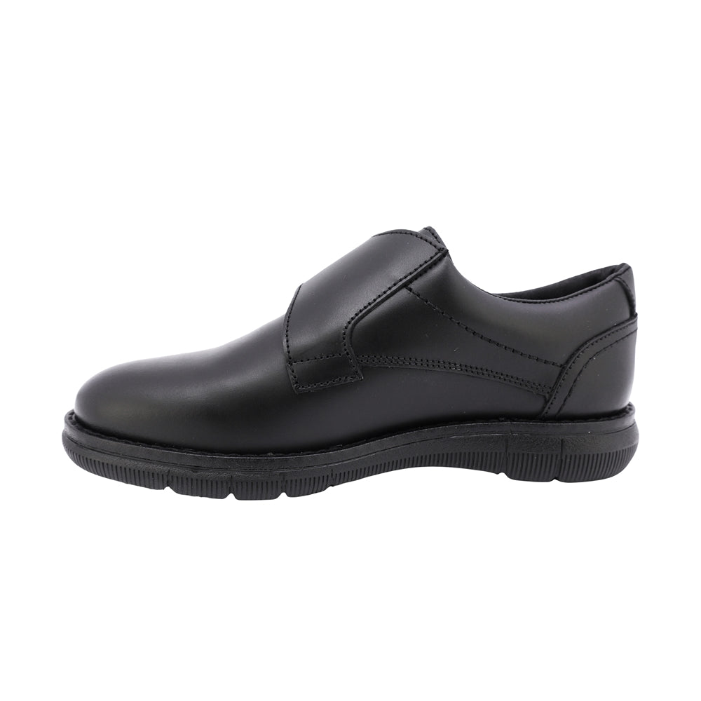 ZAPATO ESCOLAR AUDAZ PARA NIÑO PIEL NEGRO MURPHY CON TIRA DE CONTACTO