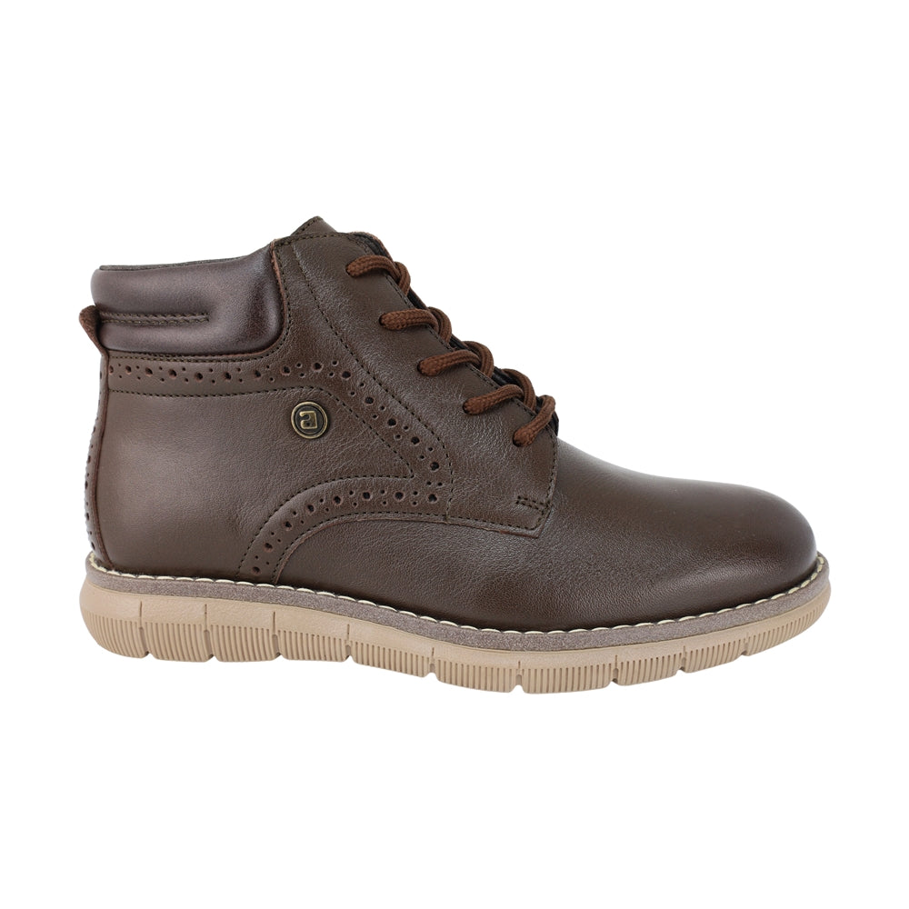 BOTA AUDAZ PARA NIÑO EN PIEL COLOR CAFÉ MURPHY CON AGUJETA