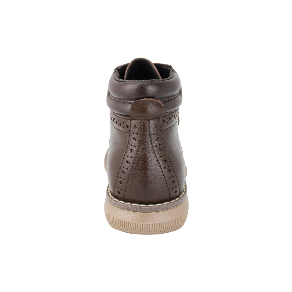 BOTA AUDAZ PARA NIÑO EN PIEL COLOR CAFÉ MURPHY CON AGUJETA