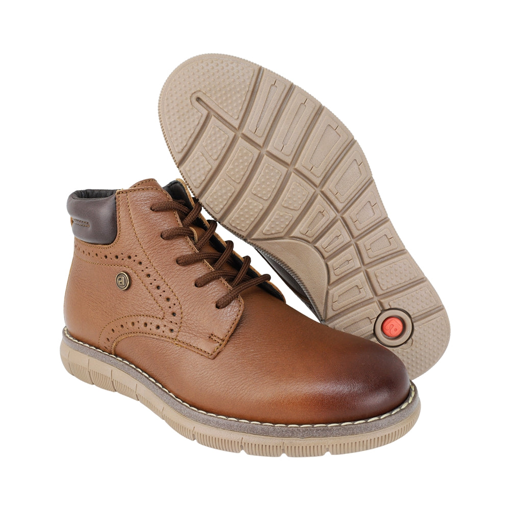 BOTA AUDAZ PARA NIÑO EN PIEL COLOR CAFÉ CLARO MURPHY CON AGUJETA
