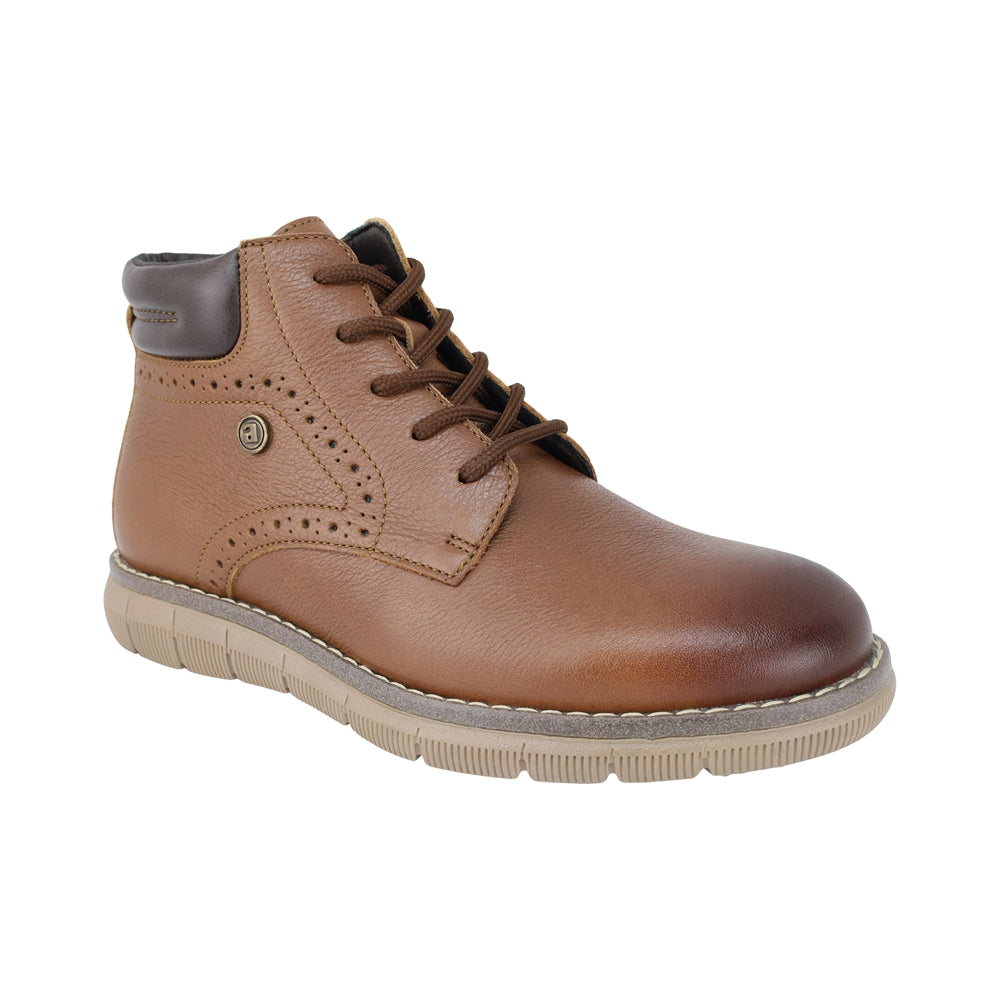 BOTA AUDAZ PARA NIÑO EN PIEL COLOR CAFÉ CLARO MURPHY CON AGUJETA