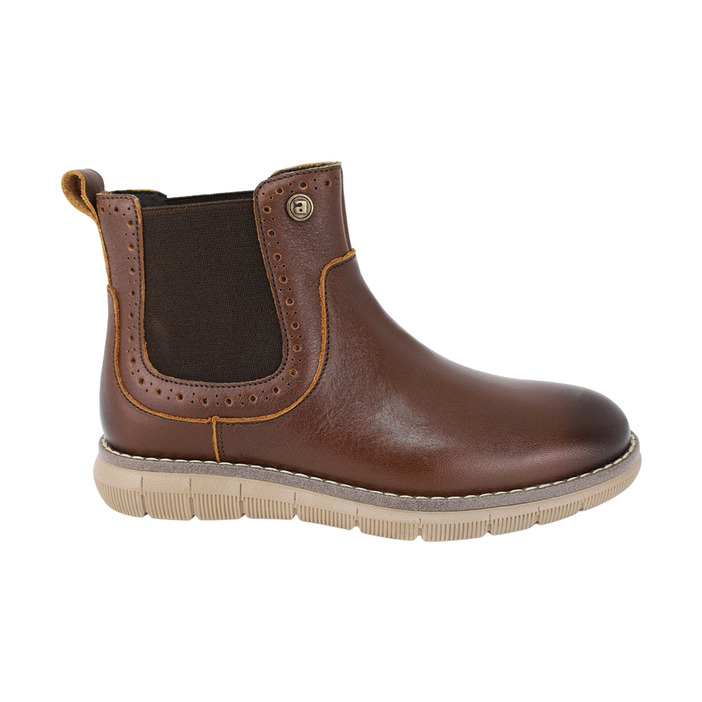 BOTA AUDAZ PARA NIÑO EN PIEL COLOR CAFÉ MURPHY CON ELÁSTICO