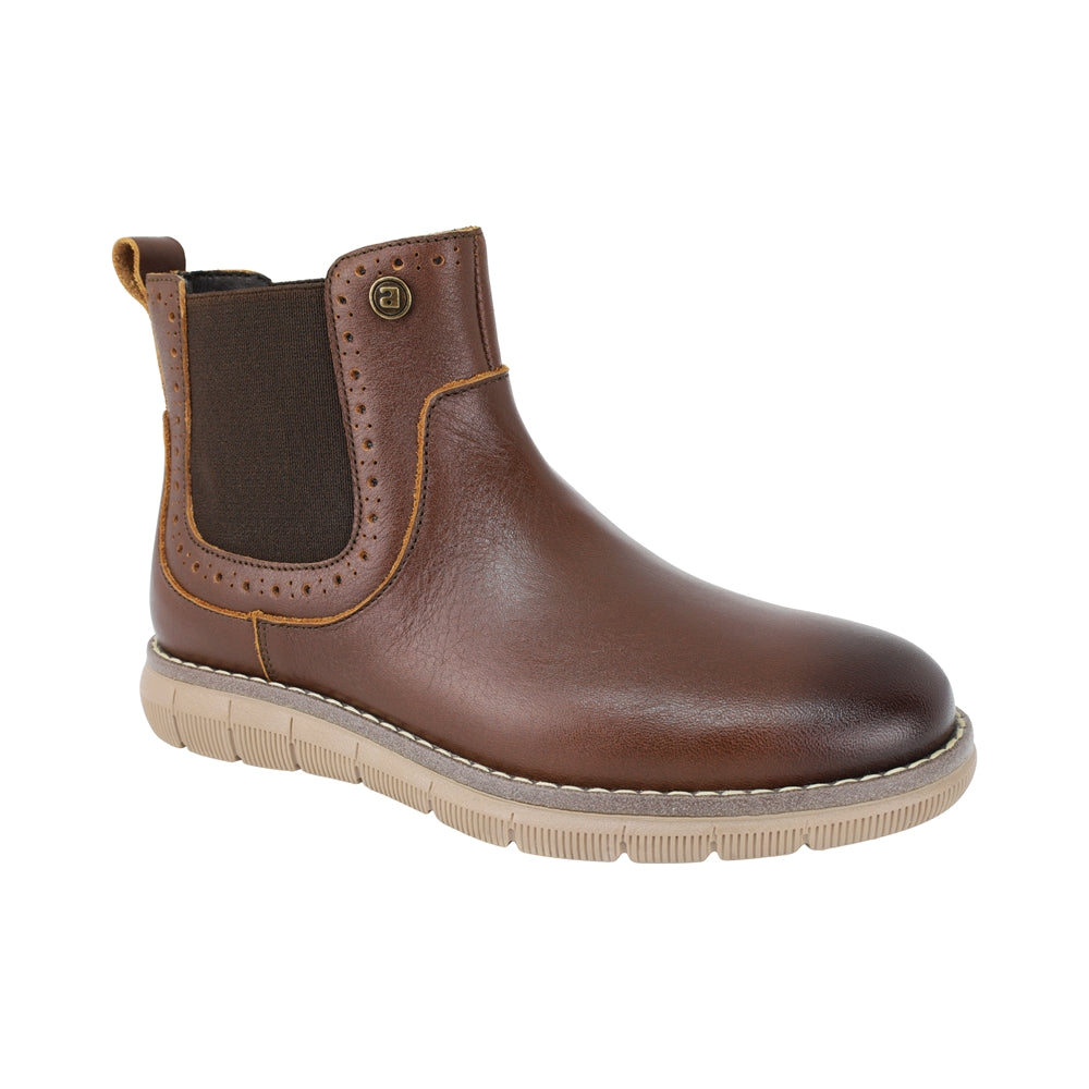BOTA AUDAZ PARA NIÑO EN PIEL COLOR CAFÉ MURPHY CON ELÁSTICO