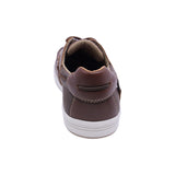 MOCASÍN AUDAZ PARA NIÑO COLOR CAFÉ DE PIEL STEVE CON AGUJETA