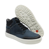 Bota Audaz para niño en piel azul Boxer con agujetas