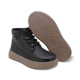 BOTA AUDAZ PARA NIÑO DE PIEL COLOR NEGRO RAPTOR CON AGUJETA