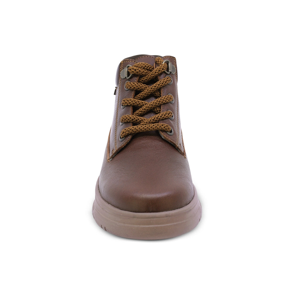 BOTA AUDAZ PARA NIÑO DE PIEL COLOR CAFÉ RAPTOR CON AGUJETA