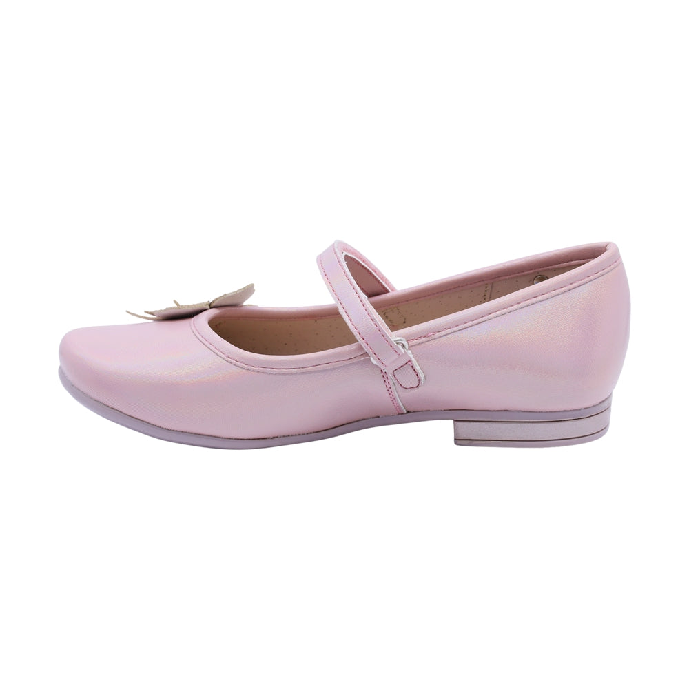 Balerina Coqueta para niña en sintético rosa Miranda con flor decorativa