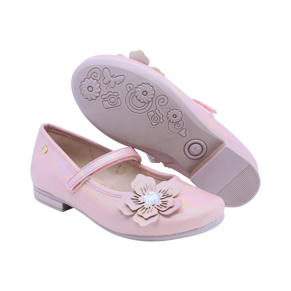 Balerina Coqueta para niña en sintético rosa Miranda con flor decorativa