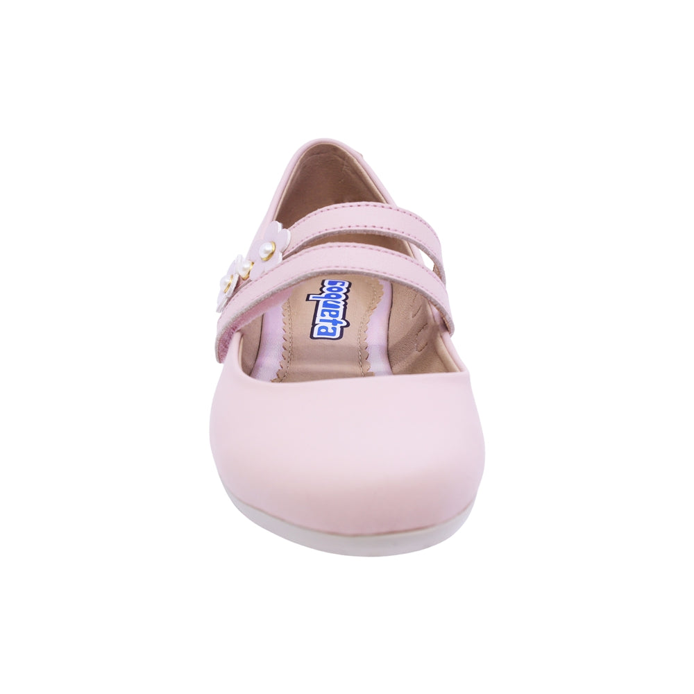 BALERINA COQUETA PARA NIÑA COLOR ROSA DE PIEL SLIP ON