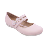 BALERINA COQUETA PARA NIÑA COLOR ROSA DE PIEL SLIP ON