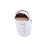 BALERINA COQUETA PARA NIÑA COLOR BLANCO DE PIEL SLIP ON