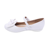 BALERINA COQUETA PARA NIÑA COLOR BLANCO DE PIEL SLIP ON