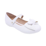 BALERINA COQUETA PARA NIÑA COLOR BLANCO DE PIEL SLIP ON